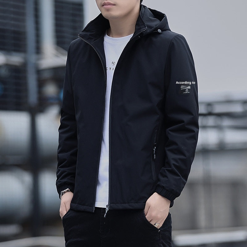 Fashion Casual Hooded Fleece-lined Thick Coat For Men